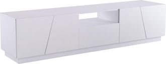 STILVORA Mueble De Tv Con 4 Puertas Y 2 Huecos Abiertos, Sin Tiradores, Estilo Moderno, En Mdf, 170&times;37&times;42 Cm, Blanco
