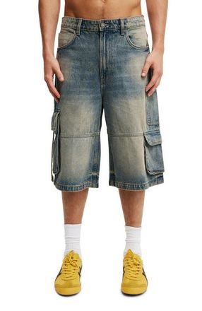 Cotton On Mens Super Baggy Jort in Cargo Sandstorm Blue at Nordstrom, Size 34