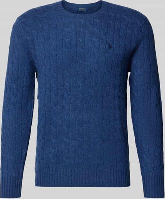Polo Ralph Lauren Regular Fit Strickpullover aus Woll-Kaschmir-Mix in Blau, Größe XXL