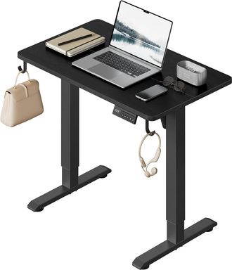 Woltu Woltu Escritorio El&eacute;ctrico Regulable En Altura 80x48x72-118 Cm, Negro, Con 3 Memorias De Altura Y 2 Ganchos