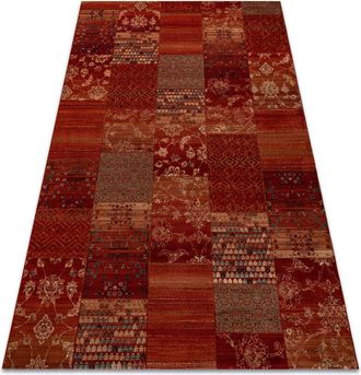 RugsX Rugsx - Alfombra De Lana Kashqai 4327 300 Patchwork Burdeos Red 80x160 Cm
