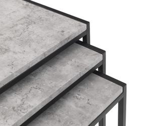 Netfurniture Oyster Concrete Nest Of 3 Tables in Black