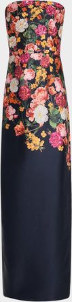 Sachin & Babi Sophia Strapless Floral-Print Column Gown
