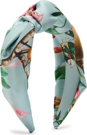 La DoubleJ LA Double J Love Knot Printed Satin Headband - Blue - One Size