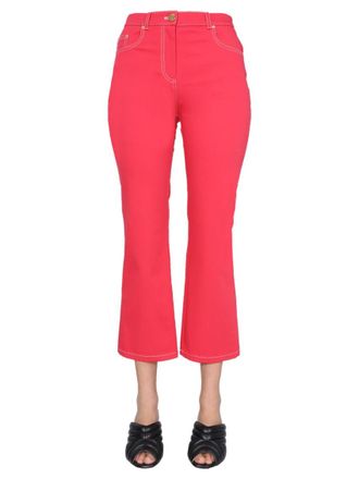 Moschino Red Flared Flat Front Pants