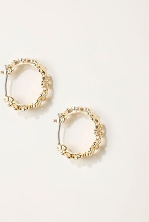 Fat Face FatFace Gold Tone Flower Hoop Earrings