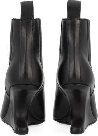 Rick Owens Calf Leather Ankle Boot - Black