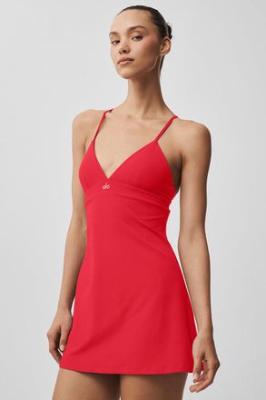 Alo | Airbrush Splendor Dress in Bright Red, Size: Medium