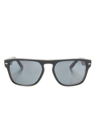 Ray-Ban Occhiali da sole squadrati con placca logo - Nero
