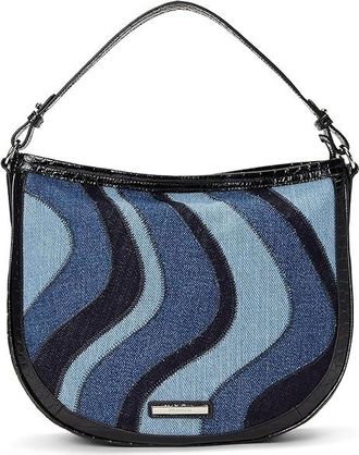 Brahmin Small Kathleen Womens Handbags Retro Blue, Leather/Polyester