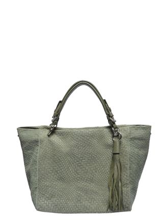 Roberta M Groen Rundleer Tas