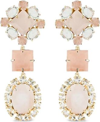 Bounkit Orecchini con pendente in quarzo e ametista - Rosa