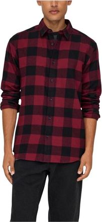 Only & Sons Geruit overhemd met lange mouwen en klassieke kraag - Heren - Casual Overhemden - Veelkleurig - XS - Katoen - Overhemden