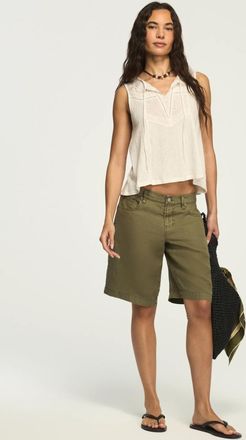 Lucky Brand Womens Cutwork Tassle Swing Tank