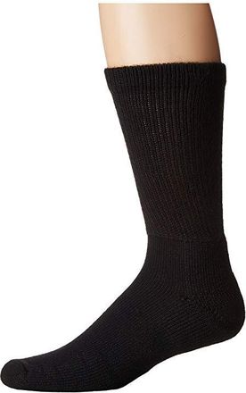 Thorlos Advanced Diabetic Crew Single Pair Mens Crew Cut Socks Shoes Black : MD (Mens Shoe 5.5-8.5), Nylon/Spandex
