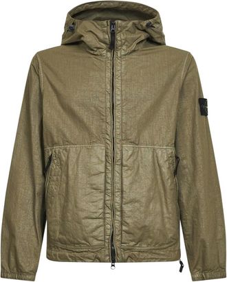 Stone Island Light Jackets, male, Green, Size: M -Look Panama-TC Nylon Jacket