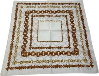 Celine Pre-owned Scarves, female, White, Size: ONE SIZE Pre-owned Vintage Scarf