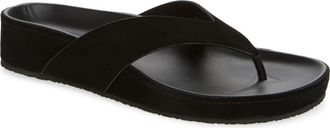 Jeffrey Campbell Relaxer Platform Thong Sandal in Black Suede Black at Nordstrom, Size 7.5