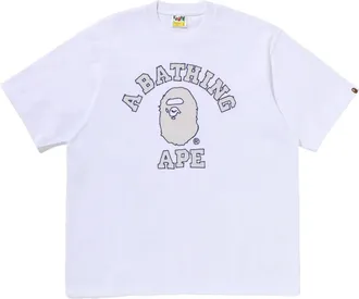 A Bathing Ape Hand Drawn Outline College Relaxed Fit T-Shirt White 0ZXTEM320101RWHX