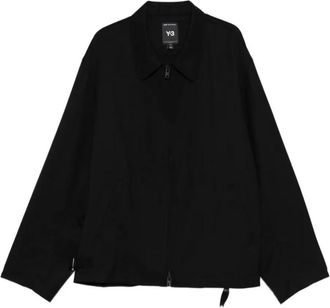 Yohji Yamamoto Verfijnde wollen blouson - Heren - Zomerjassen - Zwart - XL - Wol - Jassen