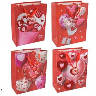 Trade Shop Trade Shop - Set 6pz Buste Regalo San Valentino Cuori 30 X 40 X 12 Cm 69874 Modelli Assortiti