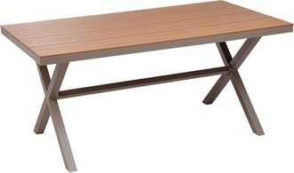 Beliani Mesa de comedor 4 personas de material sint&eacute;tico marr&oacute;n