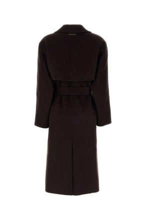 Calvin Klein Womens Dark Brown Wool Blend Coat Darkbrown Cappotti