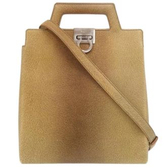 Ferragamo Pre-owned Handbags, female, Brown, Size: ONE SIZE Pre-owned Leather Handbag