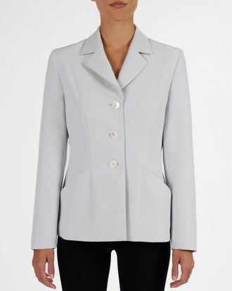 Santorelli Febe Jacket in Soft Stretch Crepe in Ash Blue at Nordstrom, Size 4