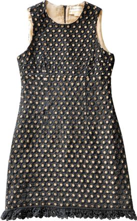 Michael Kors black linen guipure sleeveless dress Size XS