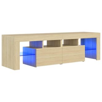 vidaXL Vidaxl - Mueble De Tv Con Luces Led Color Roble Sonoma 140x36,5x40 Cm