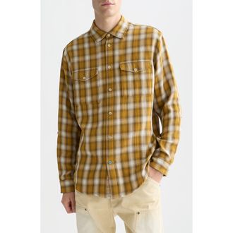 Scotch & Soda Plaid Double Cloth Shirt in Raffia Check at Nordstrom, Size Xx-Large