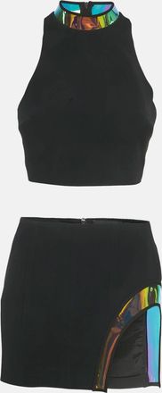 DAVID KOMA Black Hologram Vinyl Trim Crepe Set