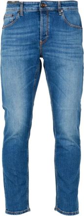 Pantaloni Torino Stretch Denim Jeans Tapered Fit - Heren - Slim Fit Jeans - Blauw - W36 - Denim - Jeans