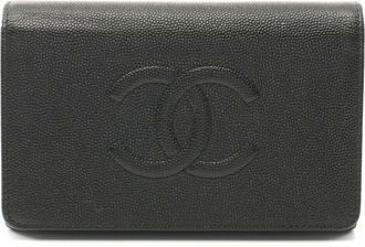 Chanel Caviar Skin Trifold Wallet Black