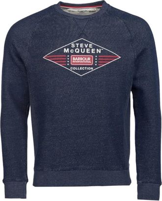 Barbour SMQ Application Sweatshirt - Heren - Sweatshirts - Blauw - XL - Katoen - Hoodies & sweatvesten