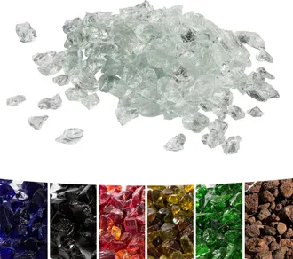 Teamson Home 4 Kg Rocas De Lava Para Braseros De Gas, Cristal De Fuego Templado, Seguro Para Estufas De Gas De Jard&iacute;n Exterior, Transparente - Teamson Home