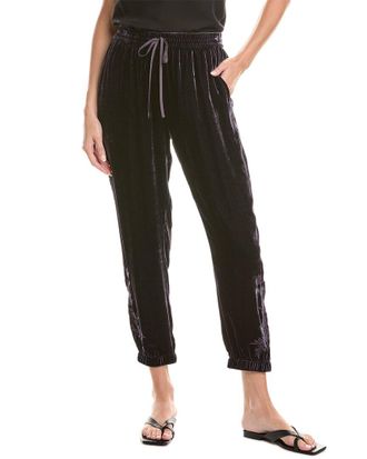 Johnny Was Velvet Silk-Blend Jogger Pant