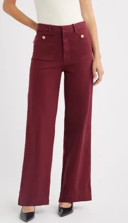 Frame Denim The Modernist High Waist Straight Leg Pants in Burgundy at Nordstrom, Size 00