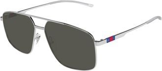 Gucci Stijlvolle Zonnebril - Heren - Accessoires - Grijs - Maat: 60 MM