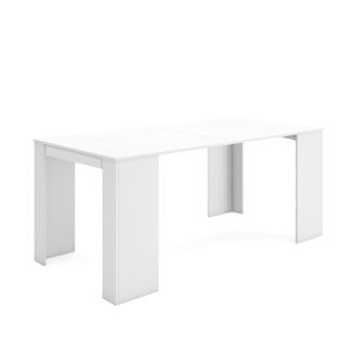 Skraut Home Mesa Consola Extensible, Mesa Comedor Plegable, 180, Para 8 Comensales, Comedor Y Cocina, Estilo Moderno, Blanco - Skraut Home