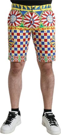 Dolce & Gabbana Bermuda Shorts - Heren - Korte Broeken - Veelkleurig - XS - Katoen - Korte Broeken