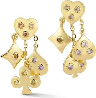 Sphera Milano CZ Suits Drop Earrings in Gold at Nordstrom Rack