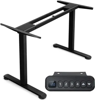 Costway Costway Estructura El&eacute;ctica Para Escritorio Doble Motor, Base Altura Y Ancho Regulable, Soporte De Escritorio Ergon&oacute;mico Sentados O De Pie Control Con