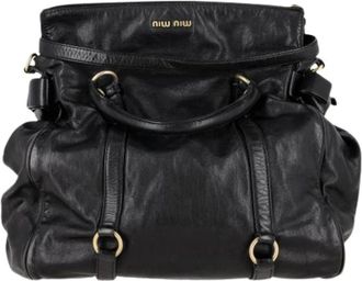 Miu Miu Pre-owned Handbags, female, Black, Size: ONE SIZE Pre-owned Leather handbags