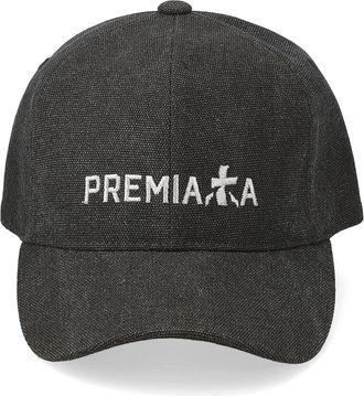 Premiata logo-embroidered baseball cap - unisex - Calf Leather/Cotton/Polyester/Metal - 56 - Black