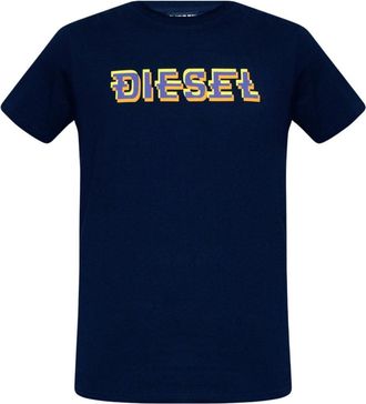 Diesel Heren gefixeerd T-shirt (Marineblauw)