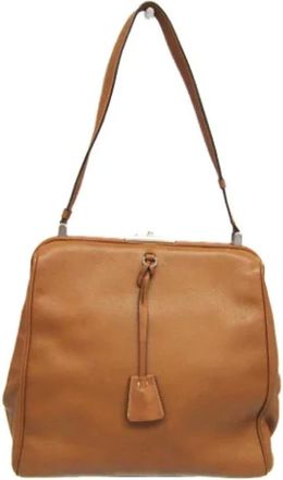 Prada Pre-owned Shoulder Bags, female, Brown, Size: ONE SIZE Pre-owned Leather prada-bags