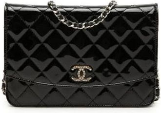 Chanel Pre-owned Brilliant Wallet on Chain - Dames - Vintage Schoudertas - Zwart - ONE Size - Leer - Vintage