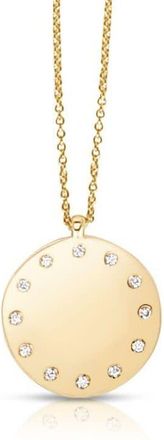 Tresorra 14K Yellow Gold Small Diamond Dial Pendant Necklace